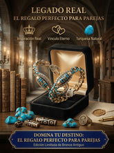 La pulsera de la serie 'Royal Heritage' está elaborada con turquesa natural y cuentas dzi; una edición especial para parejas(JW001)