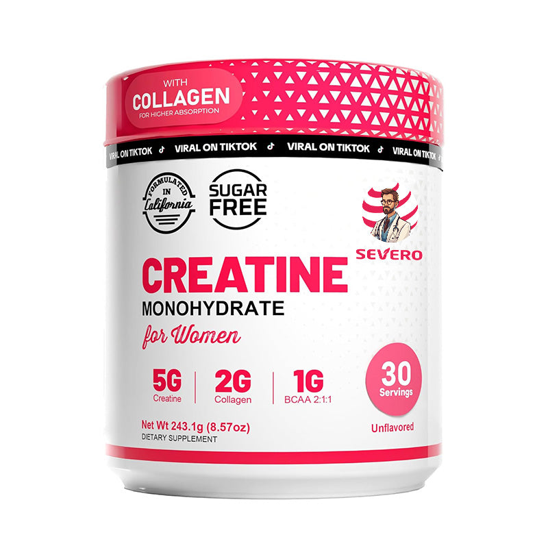 Creatina Monohidratada Vivauna para Mujeres con Colágeno y BCAA - Suplemento en Polvo para Músculos, Cabello Saludable, Piel, Uñas y Recuperación
