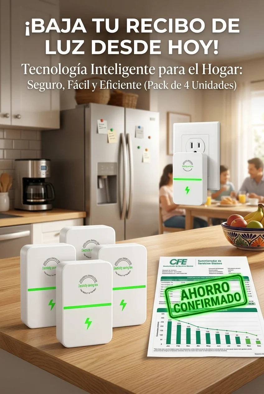 El Ahorrador de Energía Inteligente (Pack 4 Unidades) Estabilizador de Voltaje y Corriente(HM001)