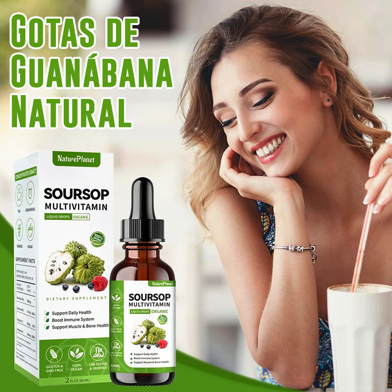 Gotas Líquidas Amargas de Guanábana Vivauna con Vitaminas C, D3, B6, Extracto de Fruta y Hoja de Guanábana + 9 Botánicos Amargos para Apoyo Inmunológico, Salud Digestiva y Refuerzo Antioxidante丨No GMO, Vegano, 60 mL/2 Fl Oz