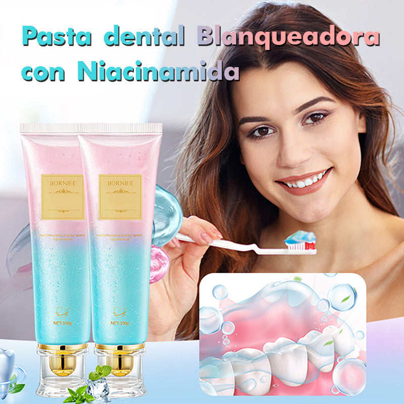 Pasta Dental Vivauna con Niacinamida Blanqueadora – Blanquea Efectivamente los Dientes, Protege el Esmalte Dental, Aliento Fresco 24 Horas, Fórmula Sin Flúor, Ideal para Dientes Sensibles
