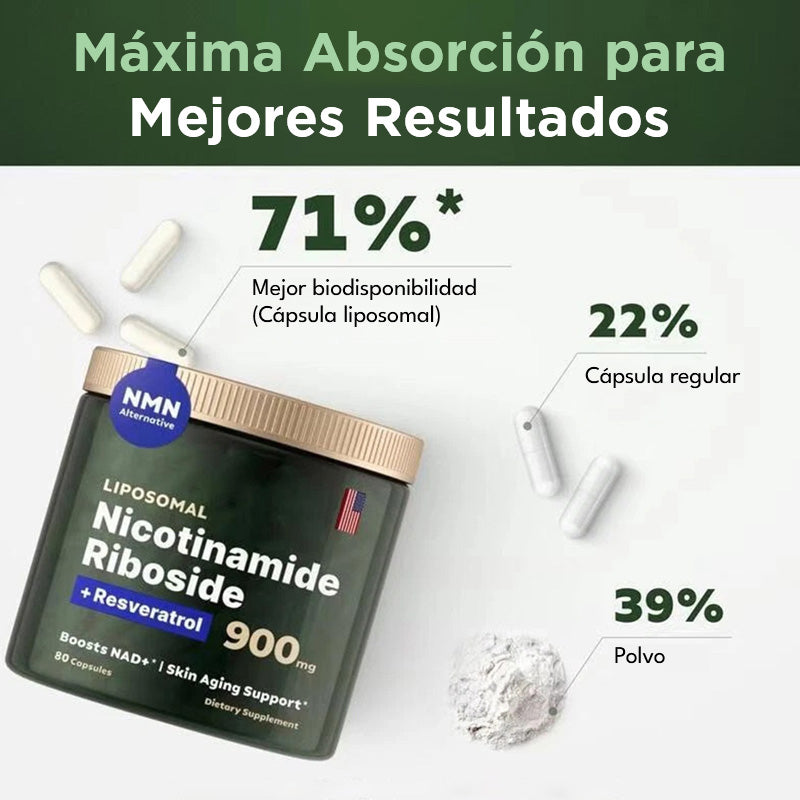 Alternativa de Suplemento NMNH Vivauna – NAD Liposomal + Resveratrol – Suministro para 30 Días – Suplemento de NAD de Alta Pureza para Energía y Envejecimiento Saludable – 60 Cápsulas