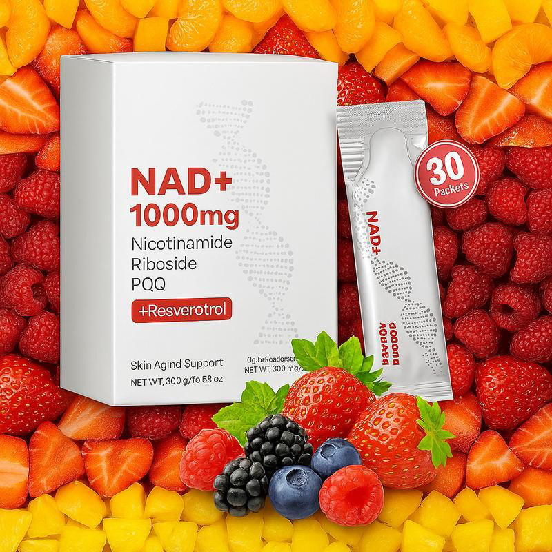 Sobres Líquidos Vivauna NAD+ 1000mg – Suplemento Premium de Nicotinamida Ribósido y Resveratrol para Energía Celular, Potente Activador de NAD para Hombres y Mujeres (30 Sobres)