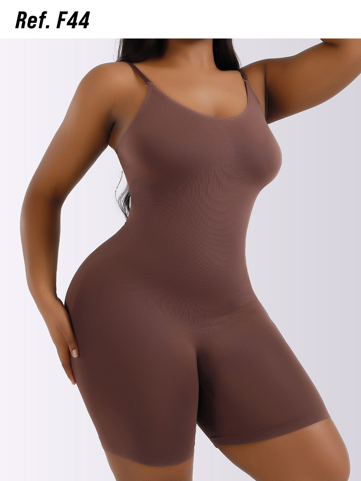 La Faja Colombiana Body Modelador hasta Medio Muslo - Marrón(SW044)