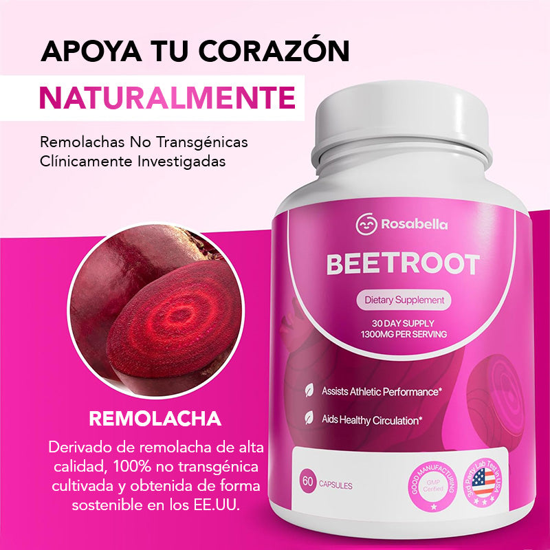 Cápsulas Orgánicas de Raíz de Remolacha Vivauna – 1300 mg de Polvo de Remolacha para Energía Natural y Apoyo a la Resistencia, Sin OGM, Suplemento de Remolacha Analizado en Laboratorio – 60 Cápsulas, Suministro para 30 Días