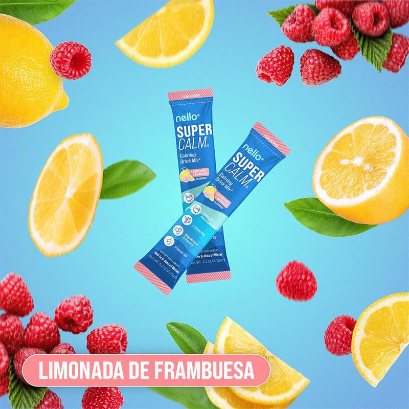 Vivauna SuperCalm Mezcla en Polvo para Bebida – Limonada de Frambuesa Con L-Teanina, KSM-66 Ashwagandha, Magnesio Glicinato y Vitamina D3 Suplemento para Relajación y Enfoque | Sin Azúcar | No GMO | Práctico para Llevar | 20 Sobres